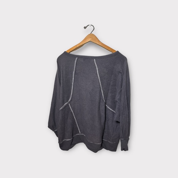 Bucketlist French Terry Relaxed Oversized Top Sweatshirts Berry Pink USA Sz M - Picture 3 of 7